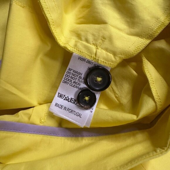 Paul Smith Trousers 36 / US 4 Womens Yellow Paperbag Button Detail Flat Front - Picture 8 of 9